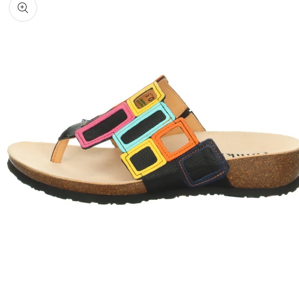 Think! Julia Multi Color Kombi Leather Cork Sandals Women's Size 42 US 11 $195